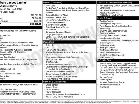 Used 2021 Subaru Legacy Limited image 36