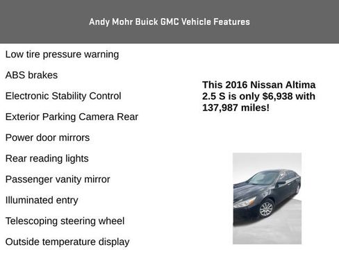 Used 2016 Nissan Altima 2.5 S w/ Power Driver Seat Package image 8