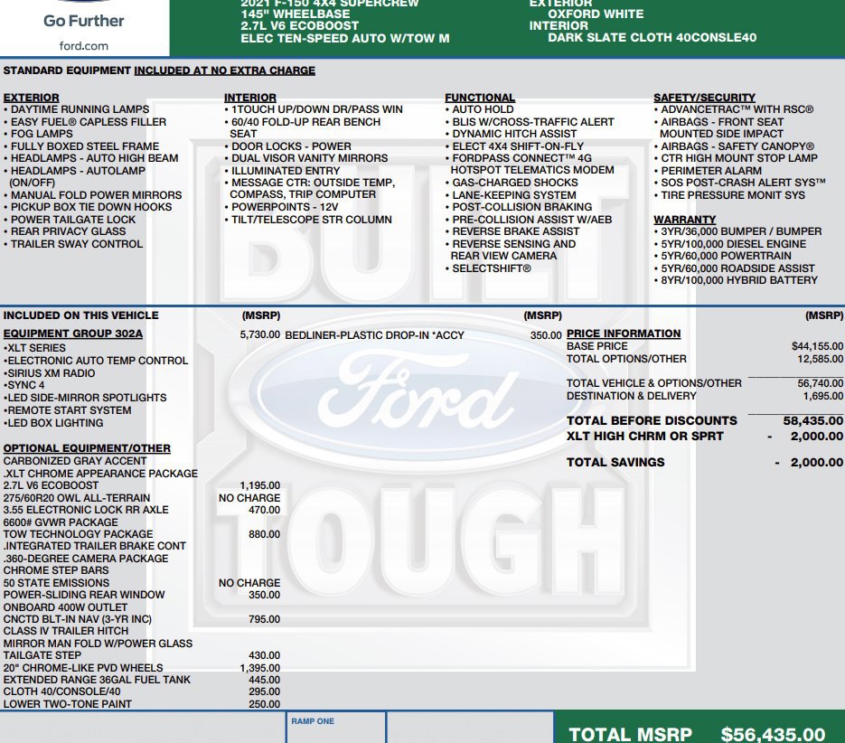 Used 2021 Ford F150 XLT w/ Equipment Group 302A High AWD/4WD image 2