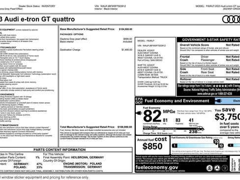 Used 2023 Audi e-tron GT Premium Plus image 2