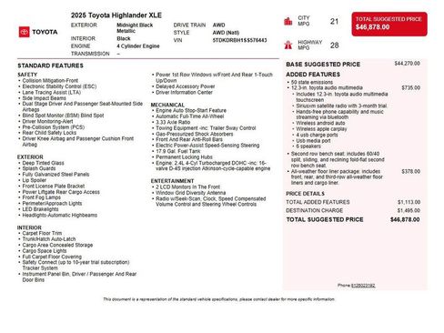 Used 2025 Toyota Highlander XLE AWD/4WD image 43