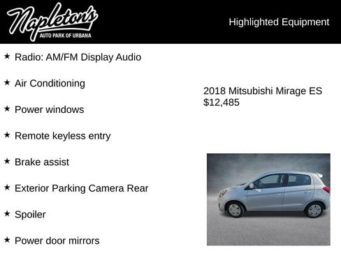 Used 2018 Mitsubishi Mirage ES FWD image 3