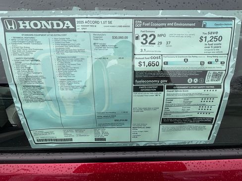 New 2025 Honda Accord SE image 33