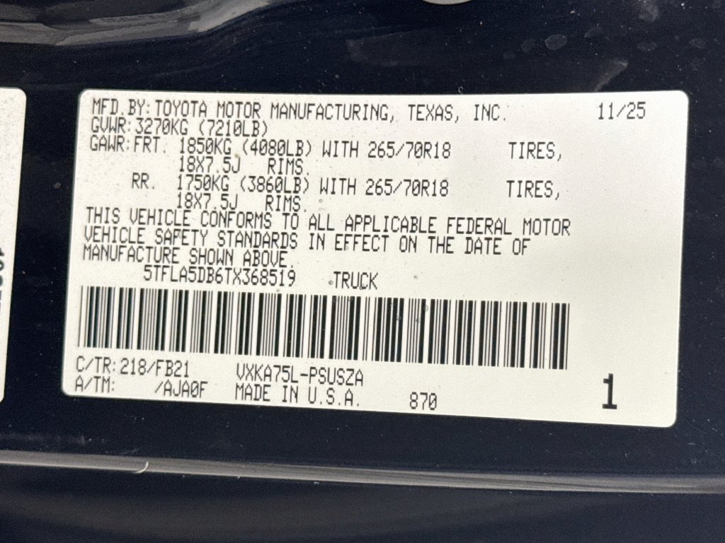 Certified 2026 Toyota Tundra SR5 w/ SR5 Convenience Package AWD/4WD image 36