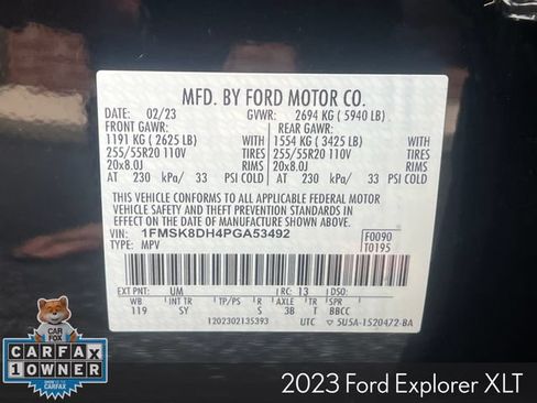 Used 2023 Ford Explorer XLT w/ Equipment Group 202A AWD/4WD image 35