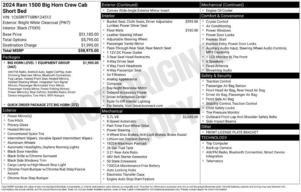 Used 2024 RAM 1500 Big Horn AWD/4WD image 6