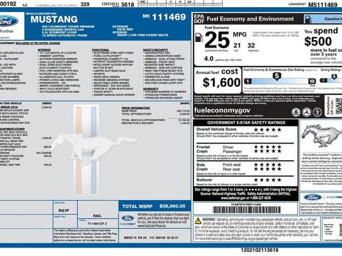 Used 2021 Ford Mustang Premium w/ Equipment Group 201A RWD image 3