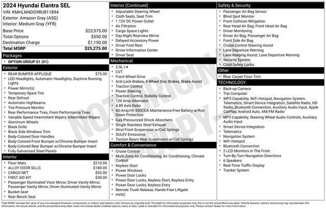 Certified 2024 Hyundai Elantra SEL FWD image 10