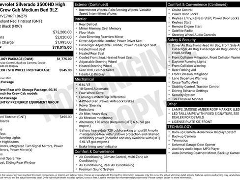 Certified 2024 Chevrolet Silverado 3500 High Country w/ Technology Package image 6