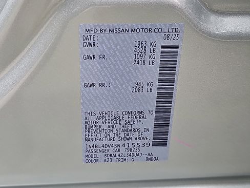 New 2025 Nissan Altima 2.5 SV w/ SV Premium Package image 18