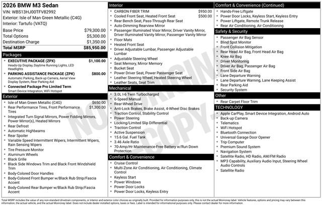 Used 2026 BMW M3 w/ Executive Package RWD image 26