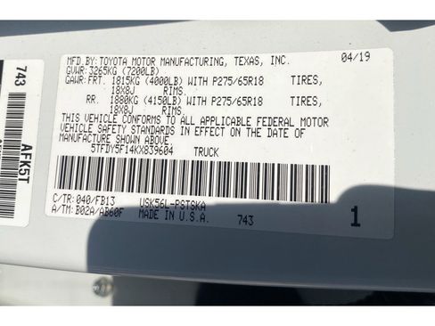 Used 2019 Toyota Tundra SR5 w/ TRD Off Road Package image 16