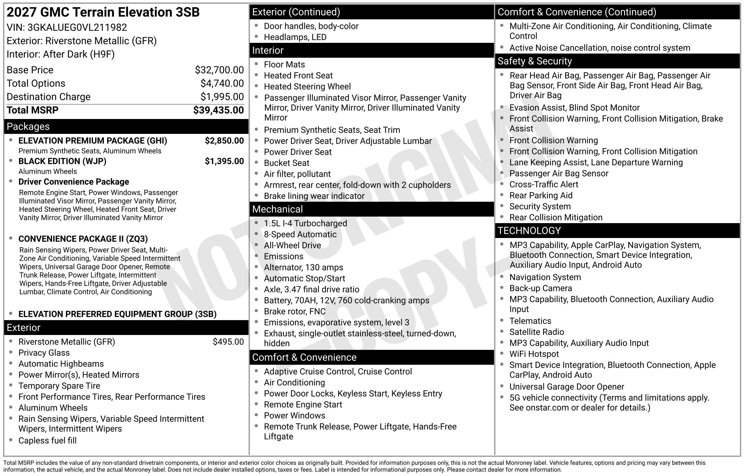 New 2027 GMC Terrain Elevation w/ Elevation Premium Package AWD/4WD image 3