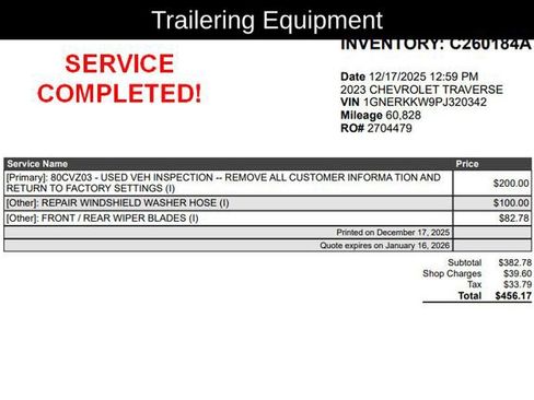 Used 2023 Chevrolet Traverse Premier w/ LPO, Floor Liner Package image 9