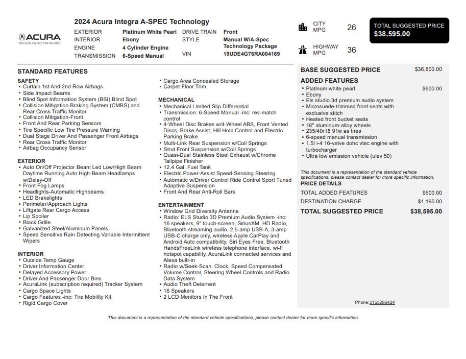 Used 2024 Acura Integra A-Spec w/ Technology Package FWD image 3