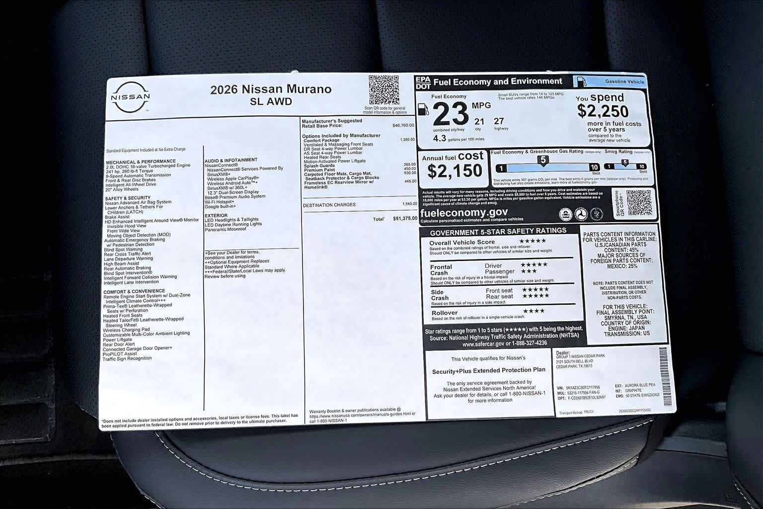 New 2026 Nissan Murano SL w/ Comfort Package AWD/4WD image 21