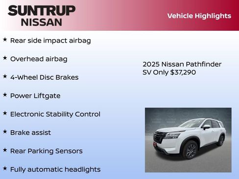 New 2025 Nissan Pathfinder SV w/ Black Appearance Package image 23