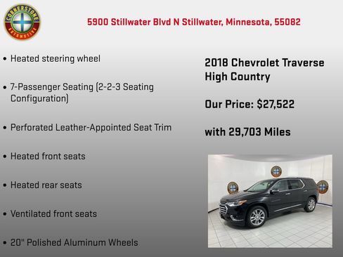 Used 2018 Chevrolet Traverse High Country AWD/4WD image 20