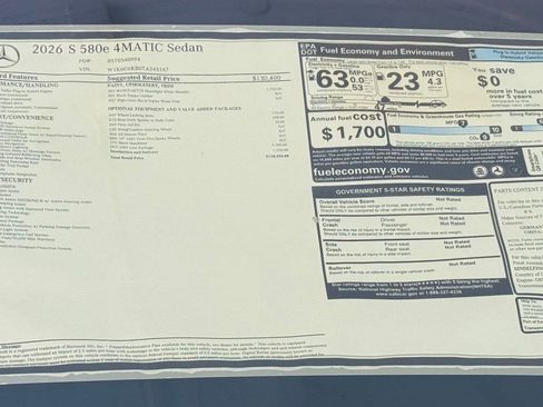 New 2026 Mercedes-Benz S 580e 4MATIC Sedan image 31