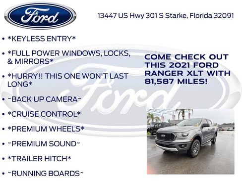 Certified 2021 Ford Ranger XLT w/ Equipment Group 301A Mid RWD image 12