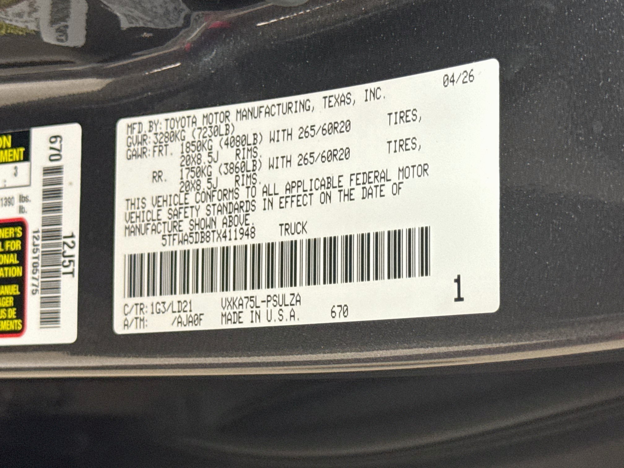 Certified 2026 Toyota Tundra Limited w/ TRD Off-Road Package AWD/4WD image 32