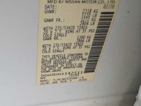 Certified 2020 Nissan Murano Platinum image 31