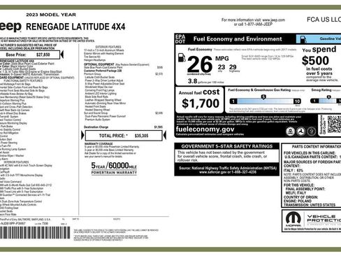 Used 2023 Jeep Renegade Latitude w/ Sun/Sound Group image 3