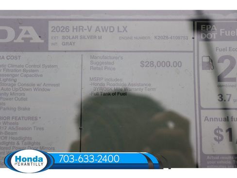 New 2026 Honda HR-V LX image 34