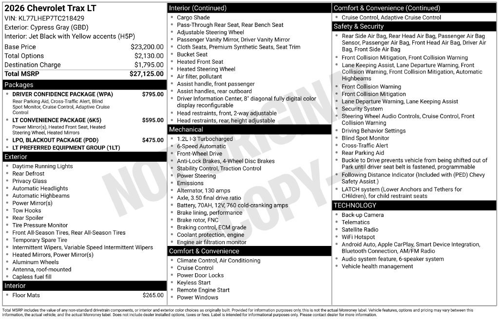 New 2026 Chevrolet Trax LT w/ Driver Confidence Package FWD image 47