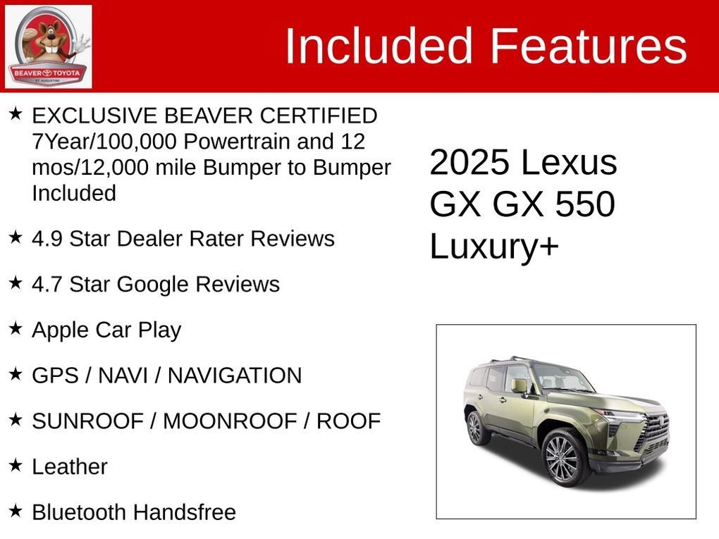Used 2025 Lexus GX 550 w/ Accessory Package (2T) AWD/4WD image 4