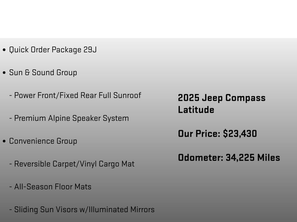 Used 2025 Jeep Compass Latitude w/ Sun & Sound Group AWD/4WD image 6