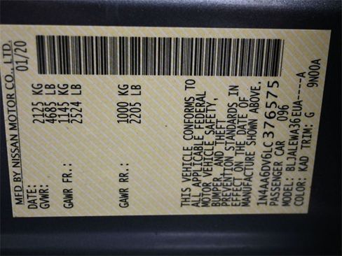 Used 2020 Nissan Maxima 3.5 SL w/ Floor Mat Group image 8