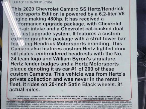 Used 2020 Chevrolet Camaro SS RWD image 37