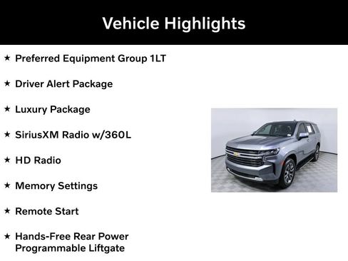 Used 2021 Chevrolet Tahoe LT w/ Luxury Package RWD image 2