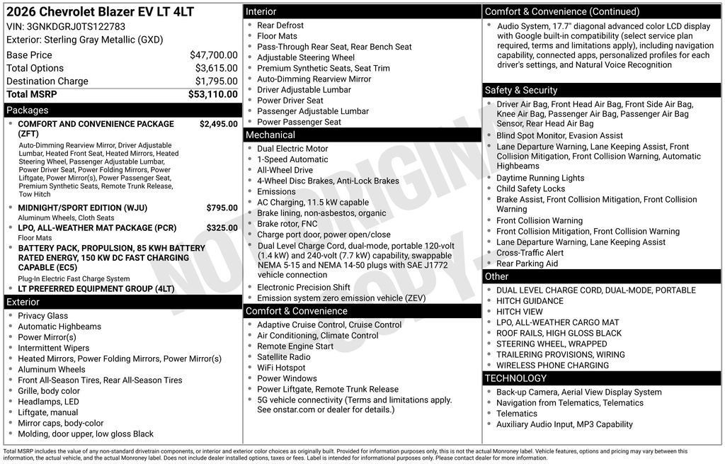 New 2026 Chevrolet Blazer EV LT AWD/4WD image 25