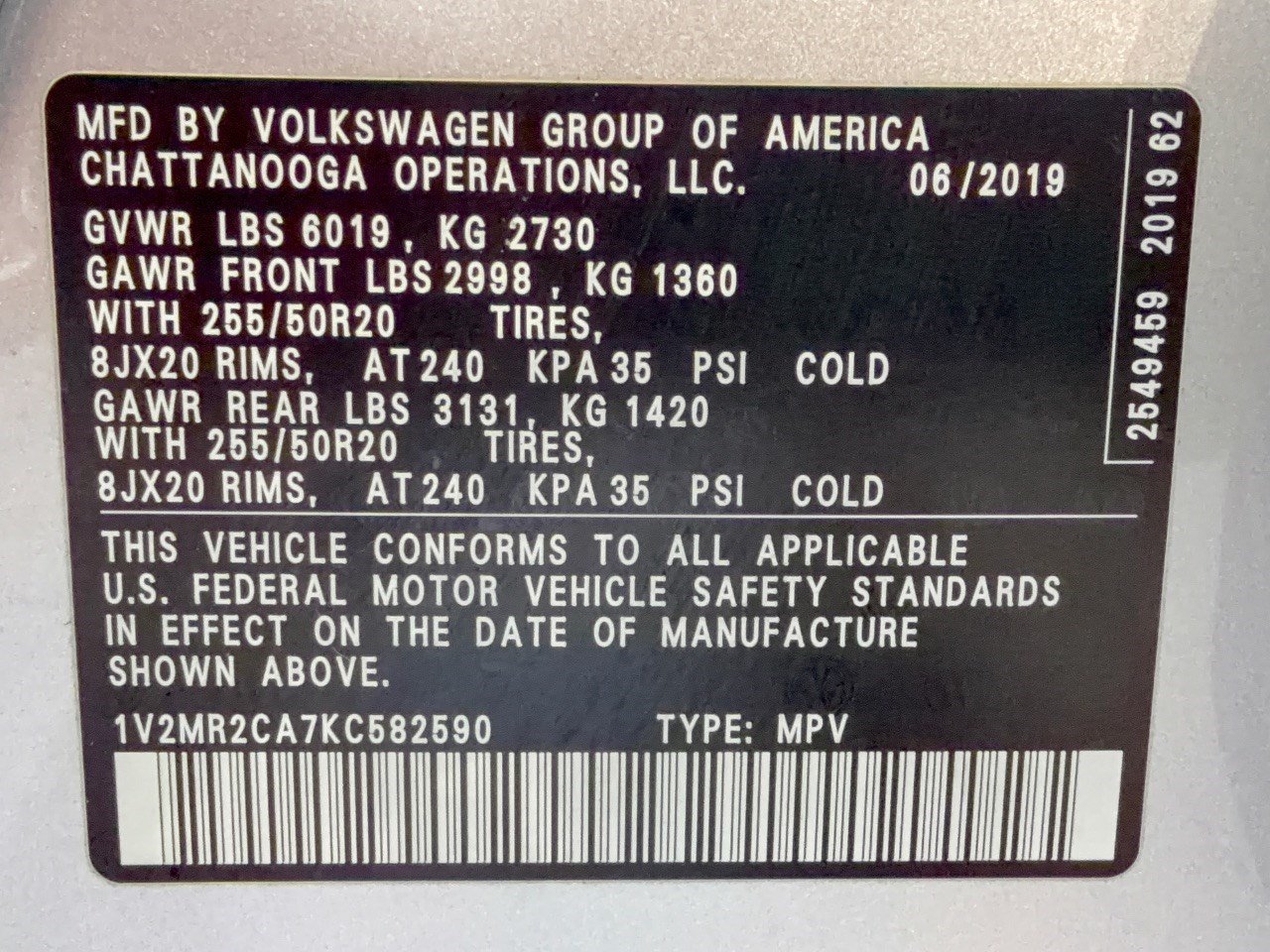 Used 2019 Volkswagen Atlas SEL AWD/4WD image 32