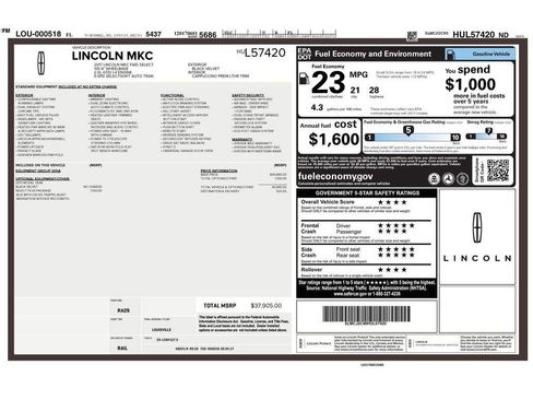 Used 2017 Lincoln MKC Select w/ Select Plus Package image 2