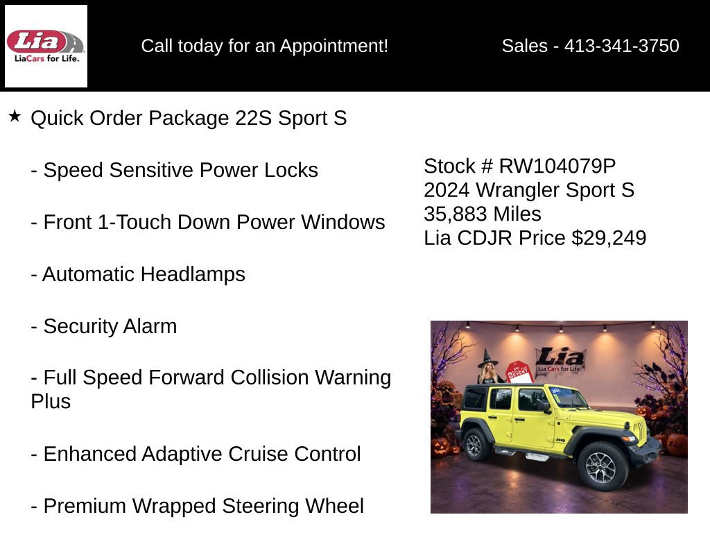 Certified 2024 Jeep Wrangler Unlimited Sport AWD/4WD image 11