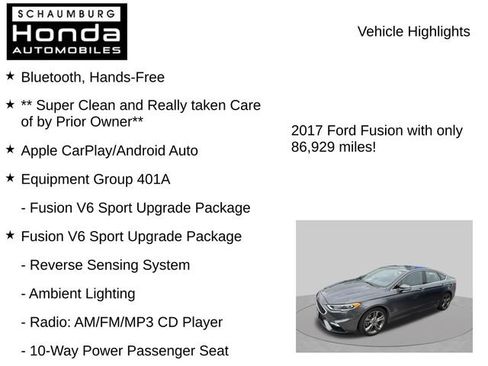 Used 2017 Ford Fusion Sport w/ Equipment Group 401A AWD/4WD image 8