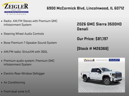 New 2026 GMC Sierra 3500 Denali w/ Denali Reserve Package AWD/4WD image 12