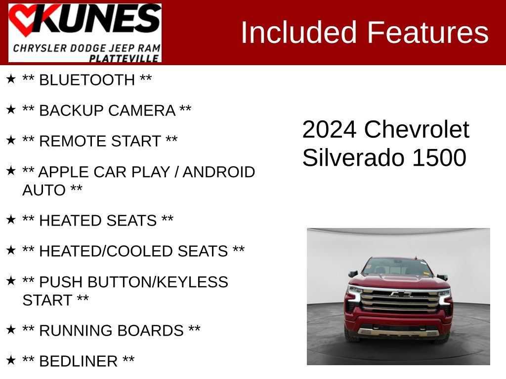 Used 2024 Chevrolet Silverado 1500 High Country w/ High Country Premium Package AWD/4WD image 2
