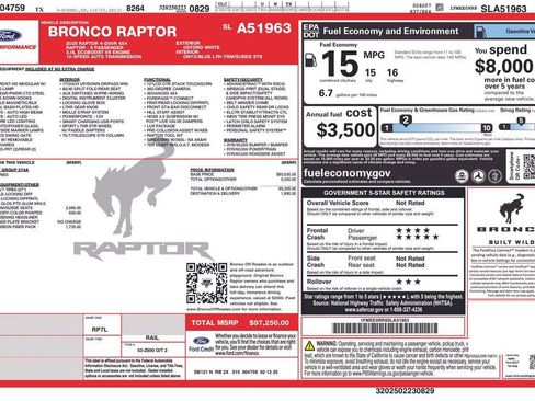 Used 2025 Ford Bronco Raptor w/ Interior Carbon Fiber Pack AWD/4WD image 58