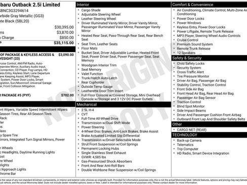 Used 2016 Subaru Outback 2.5i Limited image 5