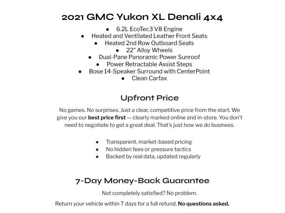 Used 2021 GMC Yukon XL Denali w/ Denali Premium Package AWD/4WD image 2
