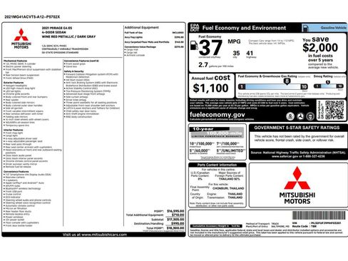 Used 2021 Mitsubishi Mirage G4 ES image 2