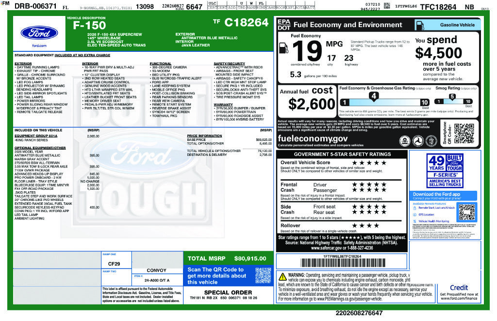 New 2026 Ford F150 King Ranch w/ Equipment Group 601A High AWD/4WD image 10