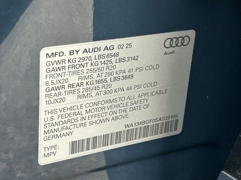 Used 2025 Audi Q6 e-tron Prestige w/ Beige Warm Weather Package AWD/4WD image 78