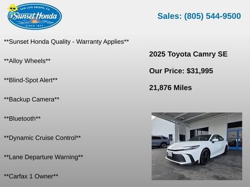 Used 2025 Toyota Camry SE FWD image 5