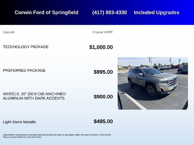 Used 2022 GMC Acadia SLT w/ Technology Package AWD/4WD image 5