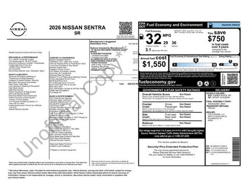 New 2026 Nissan Sentra SR w/ Floor Mat Package FWD image 46